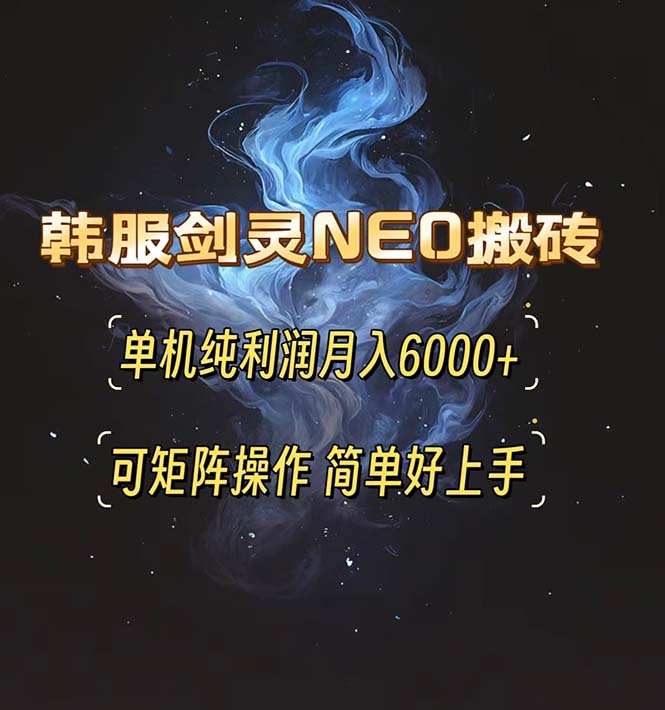 韩服剑灵NEO搬砖攻略,单机纯利润月入6000+ 可矩阵操作,简单好上手。-冒泡网