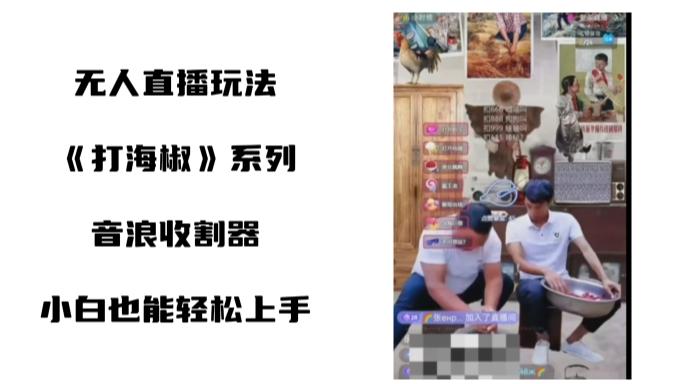 打海椒无人直播整蛊项目，小白轻松上手撸音浪收割器（教程+工具+素材）-冒泡网