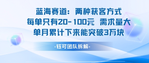 蓝海赛道:需求量大 单月累计下来能突破3W-冒泡网