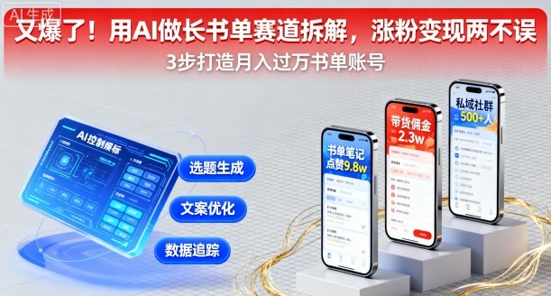 又爆了!用AI做长书单赛道拆解,涨粉变现两不误-冒泡网