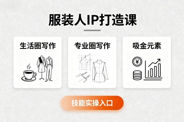 服装人IP打造课,文案创富+生活圈写作+专业圈写作+服装人专属+吸金元素+技能实操-冒泡网