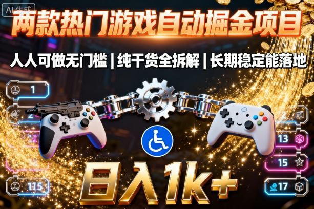 两款热门游戏自动掘金项目，人人可做无门槛，纯干货全拆解，长期稳定能落地，日入1k+【揭秘】-冒泡网