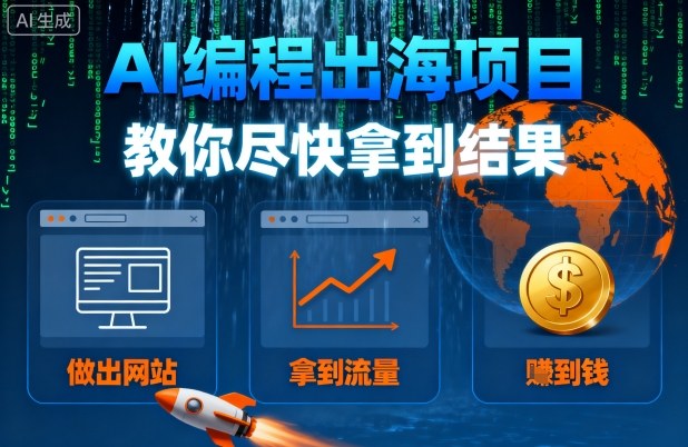 AI编程出海项目,教你尽快拿到结果-做出网站、拿到流量、賺到钱-冒泡网