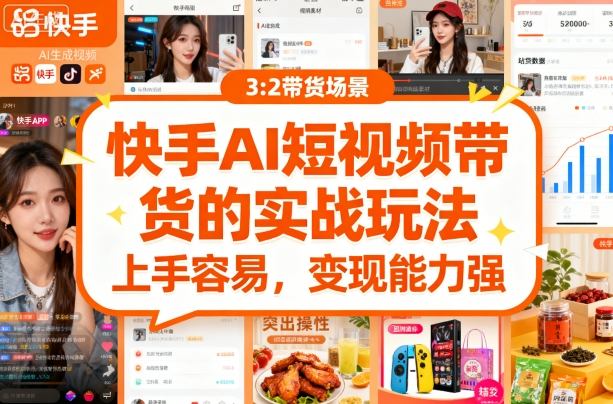 快手ai短视频带货的实战玩法，上手容易，变现能力强-冒泡网