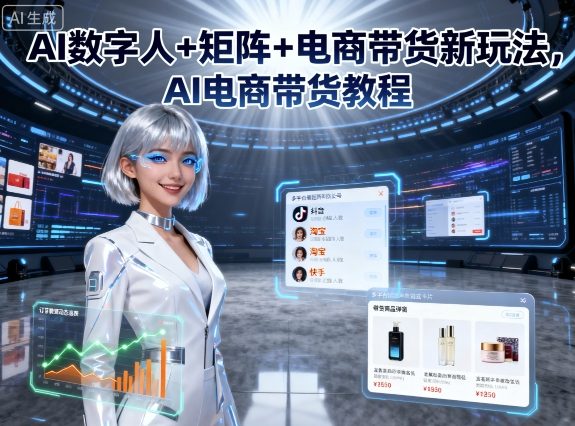 AI数字人+矩阵+电商带货新玩法，AI电商带货教程-冒泡网