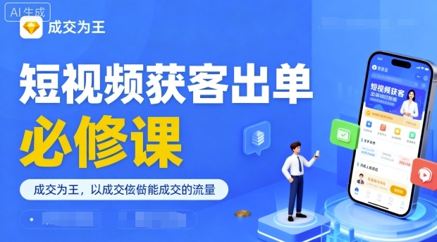 短视频获客出单必修课，成交为王，以成交为导向，直接做能成交的流量-冒泡网