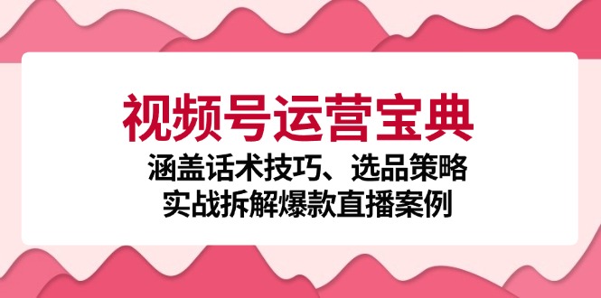 视频号运营宝典:涵盖话术技巧、选品策略、实战拆解爆款直播案例-冒泡网