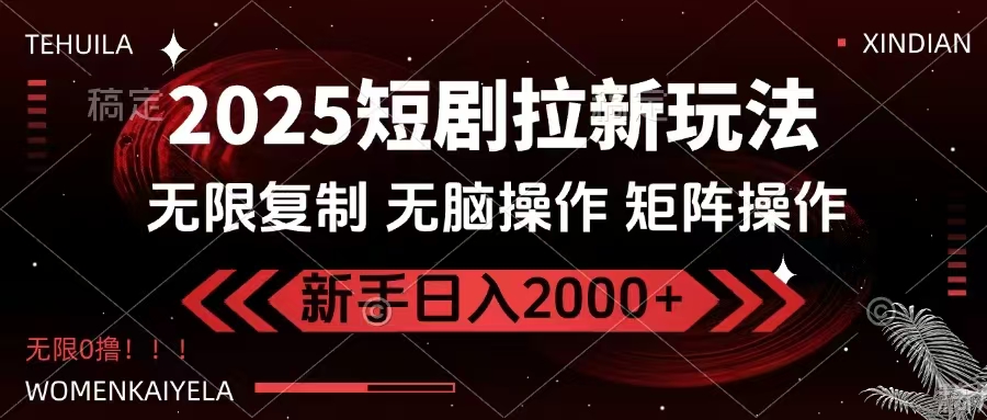 2025短剧拉新玩法,无需注册登录,无限0撸,无脑批量操作日入2000+-冒泡网