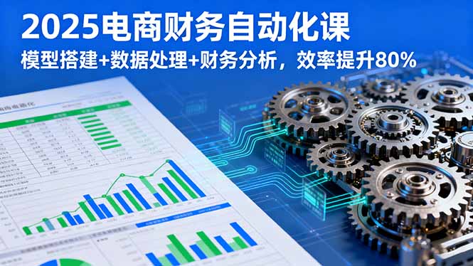 2025电商财务自动化课,模型搭建+数据处理+财务分析,效率提升80%-冒泡网