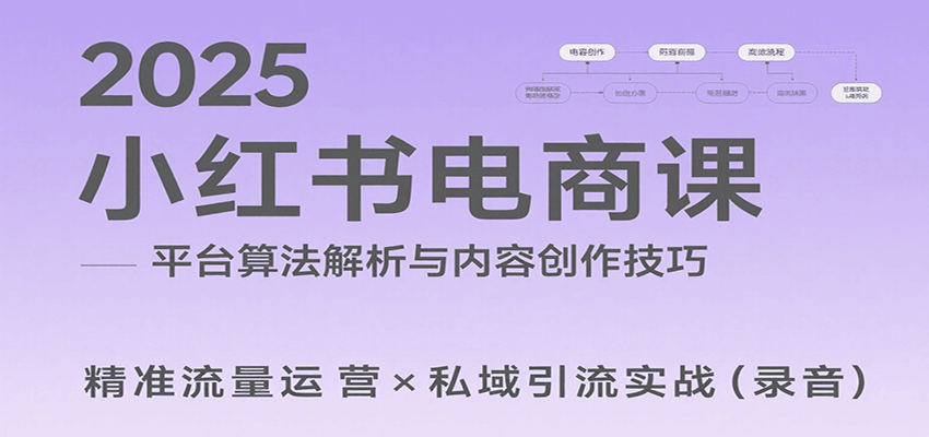 2025小红书电商课：解析算法，创作高转化内容，助力卖家获取流量实现变现(录音)-冒泡网