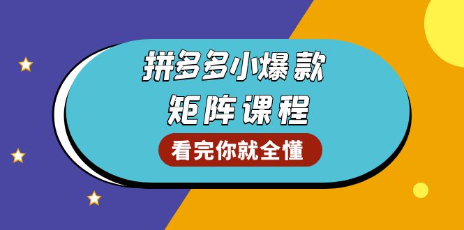 拼多多爆款矩阵课程:教你测出店铺爆款,优化销量,提升GMV,打造爆款群-冒泡网