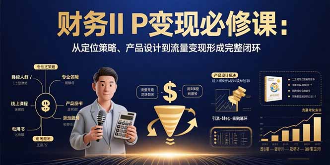 财务IP变现必修课：从定位策略、产品设计到流量变现形成完整闭环-冒泡网