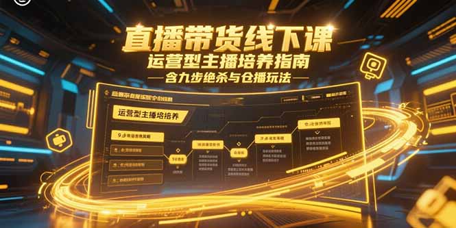 直播带货线下课,运营型主播培养指南,含九步绝杀与仓播玩法-冒泡网