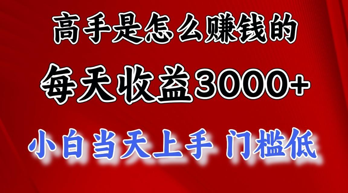 高手是怎么赚钱的,一天收益3000+,闷声发财项目,不是一般人能看懂的-冒泡网