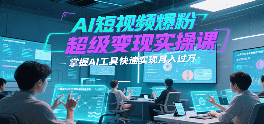 AI短视频爆粉超级变现实操课,掌握AI工具快速实现月入过万-冒泡网