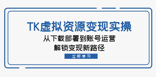 TK虚拟资料变现实操:从下载部署到账号运营,解锁变现新路径-冒泡网