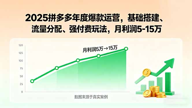 2025拼多多年度爆款运营,基础搭建、流量分配、强付费玩法,月利润5-15万-冒泡网