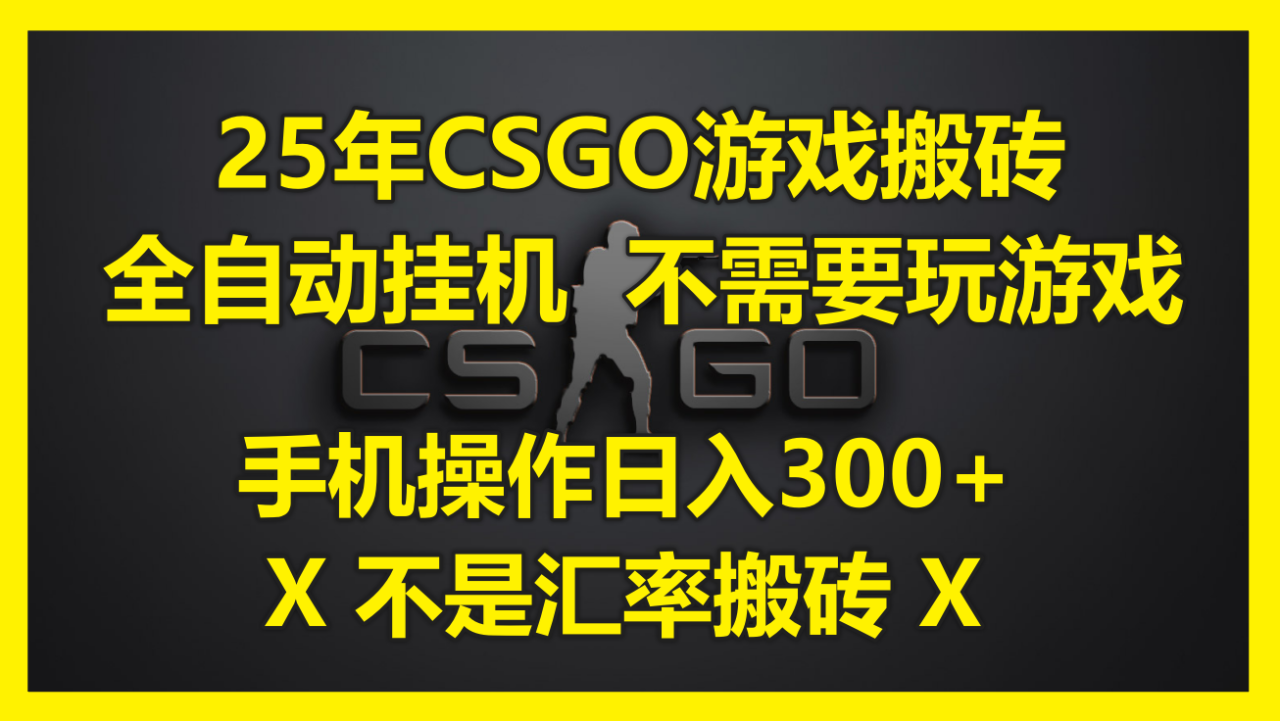 25年CSGO游戏搬砖，全自动挂机，不需要玩游戏，手机操作日入300+。(不…-冒泡网