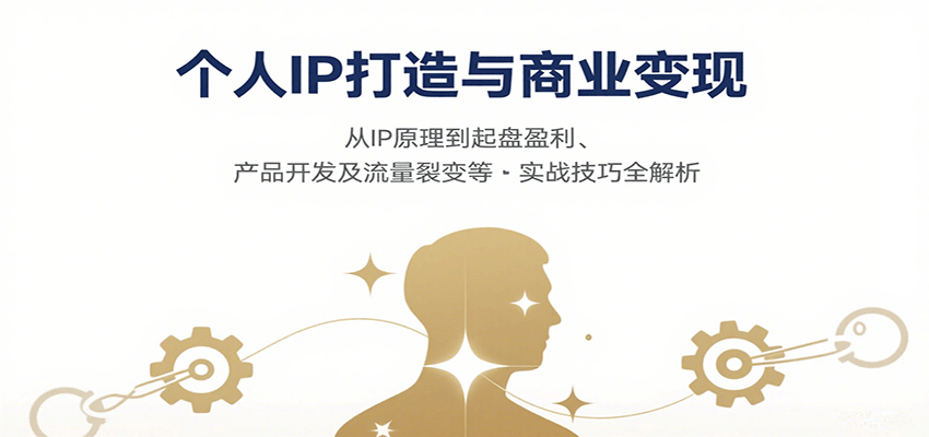 个人IP打造与商业变现,从IP原理到起盘盈利、产品开发及流量裂变等实战技巧全解析-冒泡网