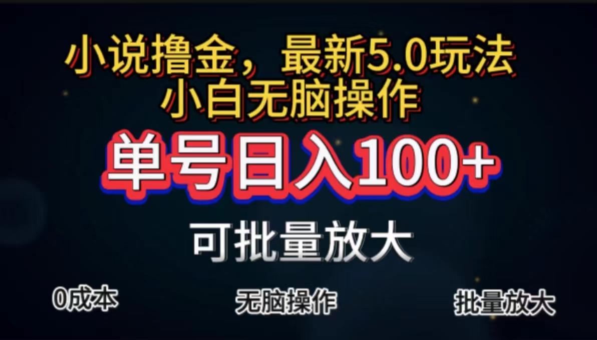 全自动小说撸金，单号日入100+小白轻松上手，无脑操作-冒泡网
