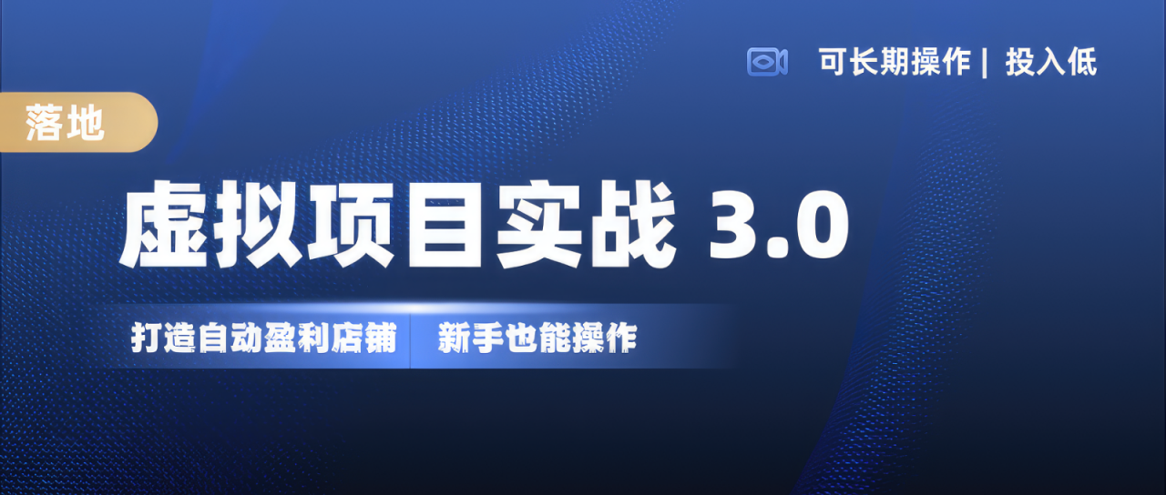 虚拟项目实操落地 3.0,新手轻松上手，单品月入1W+-冒泡网