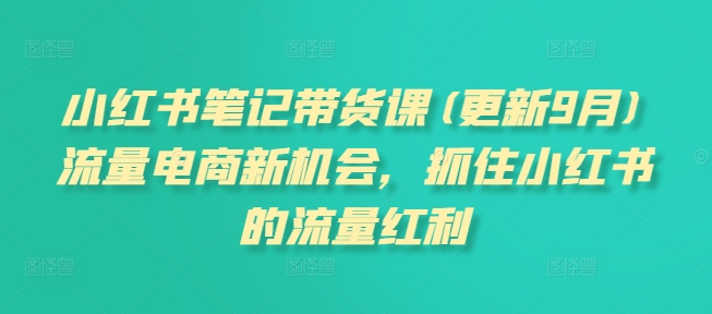 小红书笔记带货课(更新25年2月)流量电商新机会，抓住小红书的流量红利-冒泡网