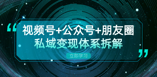视频号+公众号+朋友圈私域变现体系拆解,全体平台流量枯竭下的应对策略-冒泡网