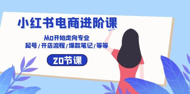 小红书电商进阶课:从0开始走向专业 起号/开店流程/爆款笔记/等等(20节-冒泡网