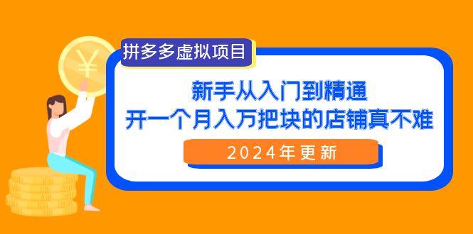 (9744期)拼多多虚拟项目：入门到精通，开一个月入万把块的店铺 真不难(24年更新)-冒泡网