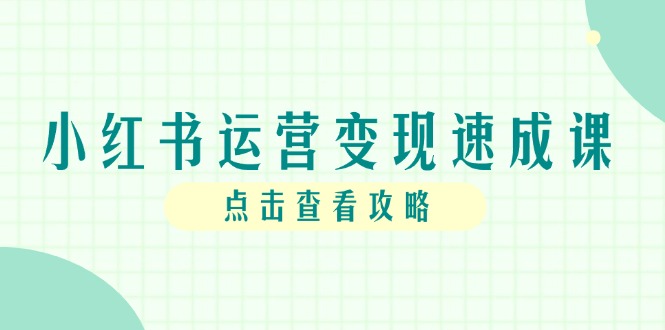 小红书运营变现速成课,账号搭建到暴力起号,个人IP全流程指南-冒泡网