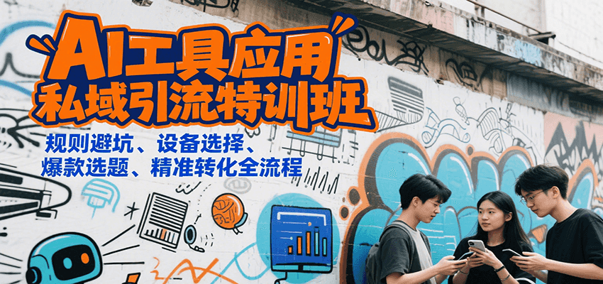AI工具应用私域引流特训班,规则避坑、设备选择、爆款选题、精准转化全流程-冒泡网