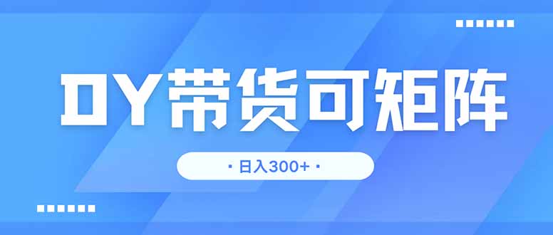 DY带货，日入300＋矩阵无上限-冒泡网