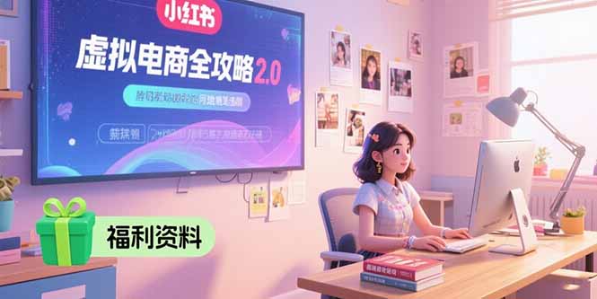 虚拟电商全攻略2.0,开店选品实操流程,账号定位、货源发布、笔记发布技巧-冒泡网