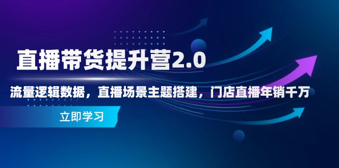 直播带货提升营2.0:流量逻辑数据,直播场景主题搭建,门店直播年销千万-冒泡网