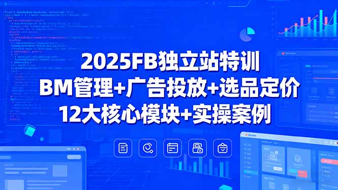 2025FB独立站特训,BM管理+广告投放+选品定价,12大核心模块+实操案例-冒泡网