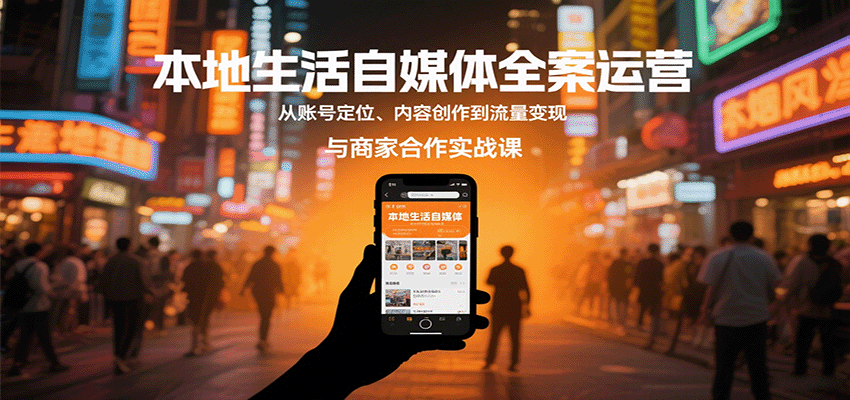 本地生活自媒体全案运营,从账号定位、内容创作到流量变现与商家合作实战课-冒泡网