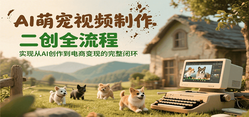 AI萌宠视频制作二创全流程,实现从AI创作到电商变现的完整闭环-冒泡网