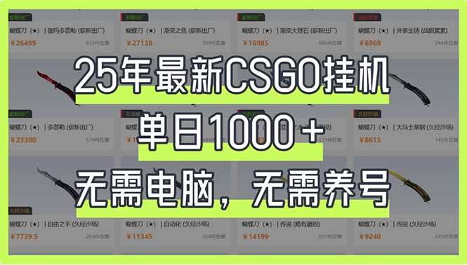 25年最新CSGO挂机系统,单日1000+,无需电脑,无需养号,0基础可上手-冒泡网