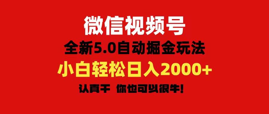 微信视频号变现,5.0全新自动掘金玩法,日入利润2000+有手就行-冒泡网