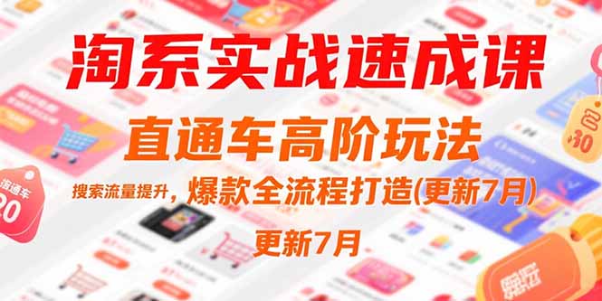 淘系实战速成课,直通车高阶玩法,搜索流量提升,爆款全流程打造(更新7月-冒泡网
