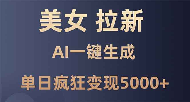 美女暴力拉新,通过AI一键生成,单日疯狂变现5000+,纯小白一学就会!-冒泡网