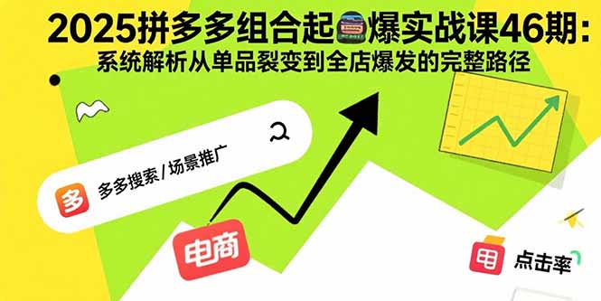 2025拼多多组合起爆实战课46期:系统解析从单品裂变到全店爆发的完整路径-冒泡网