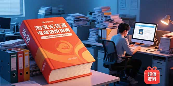 淘宝无货源电商进阶指南,包含新人课、进阶课,配套资料,蓝海选品等-冒泡网