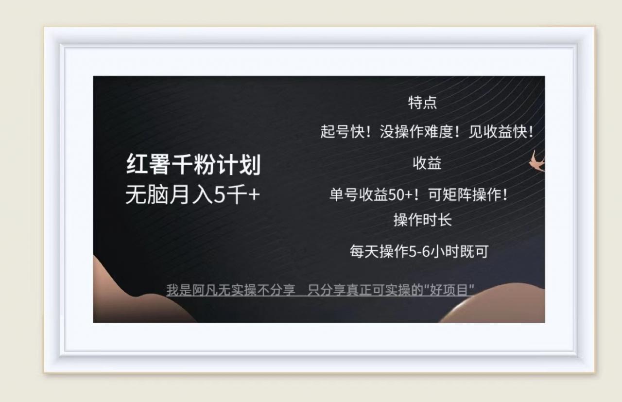 红薯千粉计划无脑月入5千+！既做既赚！-冒泡网