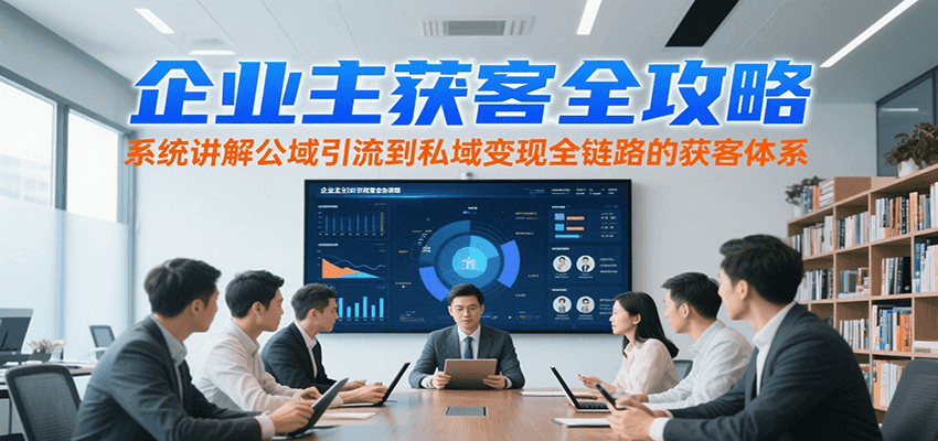 企业主获客全攻略,系统讲解公域引流到私域变现全链路的获客体系-冒泡网