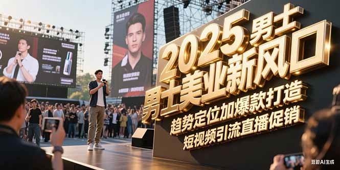 2025男士美业新风口,趋势定位加爆款打造,短视频引流直播促销-冒泡网