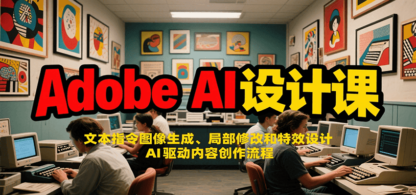 Adobe AI设计课:文本指令图像生成、局部修改和特效设计,AI驱动内容创作流程-冒泡网
