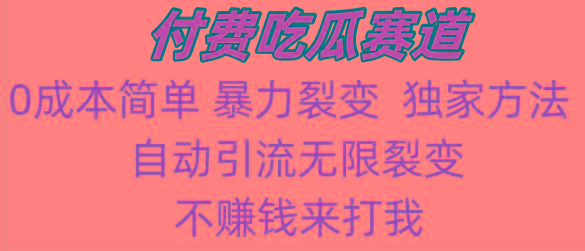 吃瓜付费赛道，暴力无限裂变，0成本，实测日入700+！！！-冒泡网