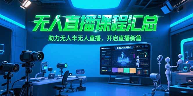 无人直播课程汇总,含非实时防风技术,助力无人半无人直播,开启直播新篇-冒泡网