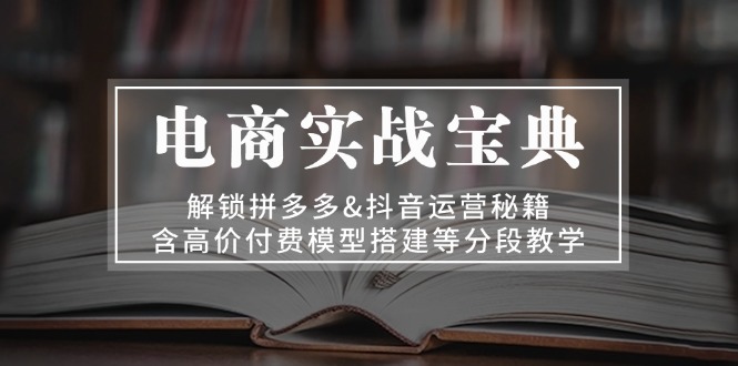 电商实战宝典 解锁拼多多&抖音运营秘籍 含高价付费模型搭建等分段教学-冒泡网